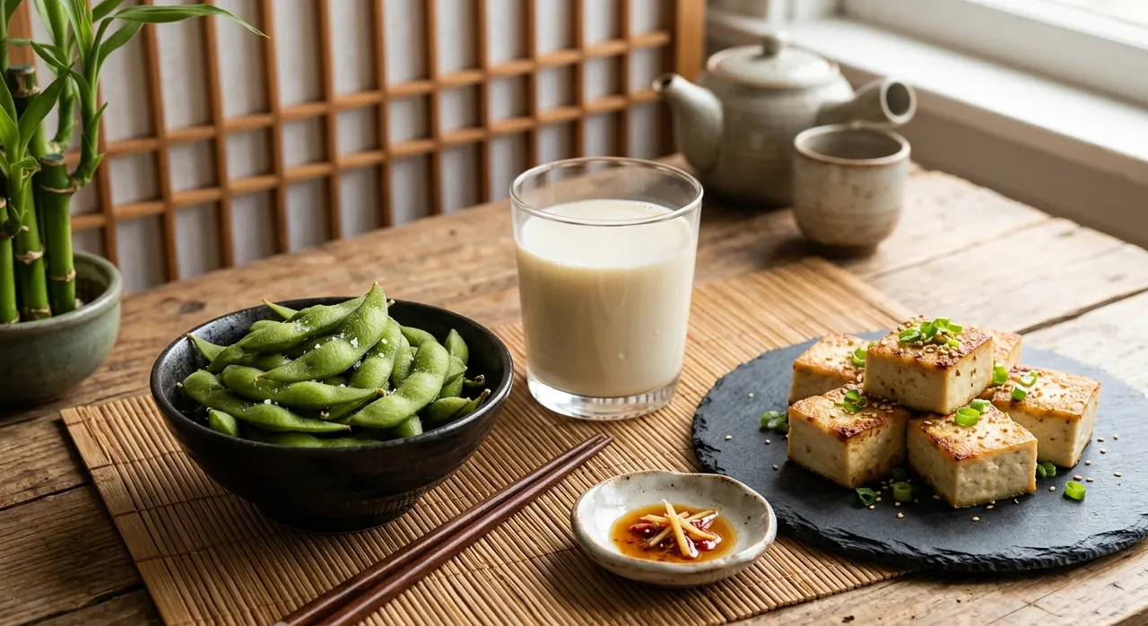 đậu nành chứa isoflavone bảo vệ collagen