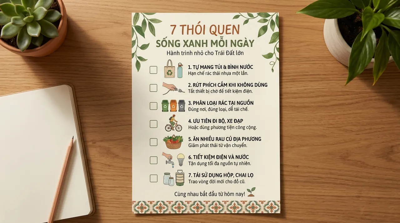 Tổng hợp 7 thói quen sống xanh dễ áp dụng