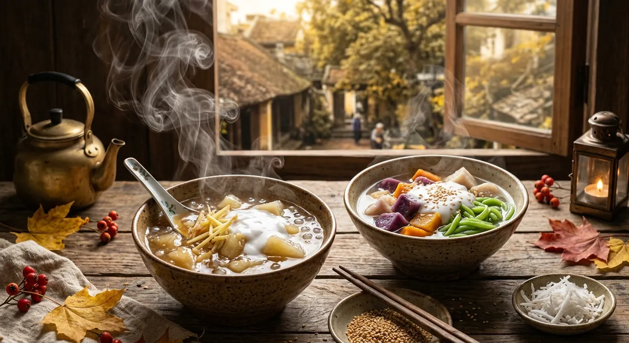 Bát chè sắn nóng hổi vào ngày se lạnh