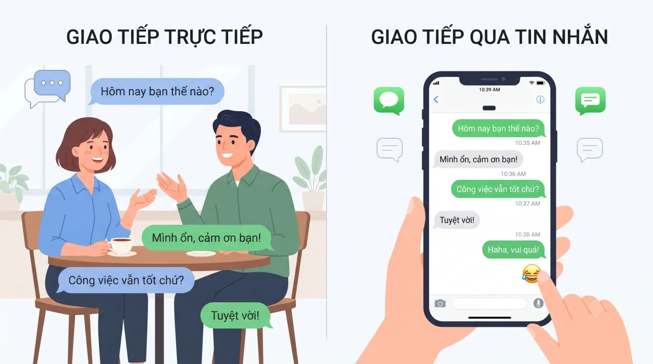 So sánh hai hình thức từ chối: trò chuyện trực tiếp và nhắn tin