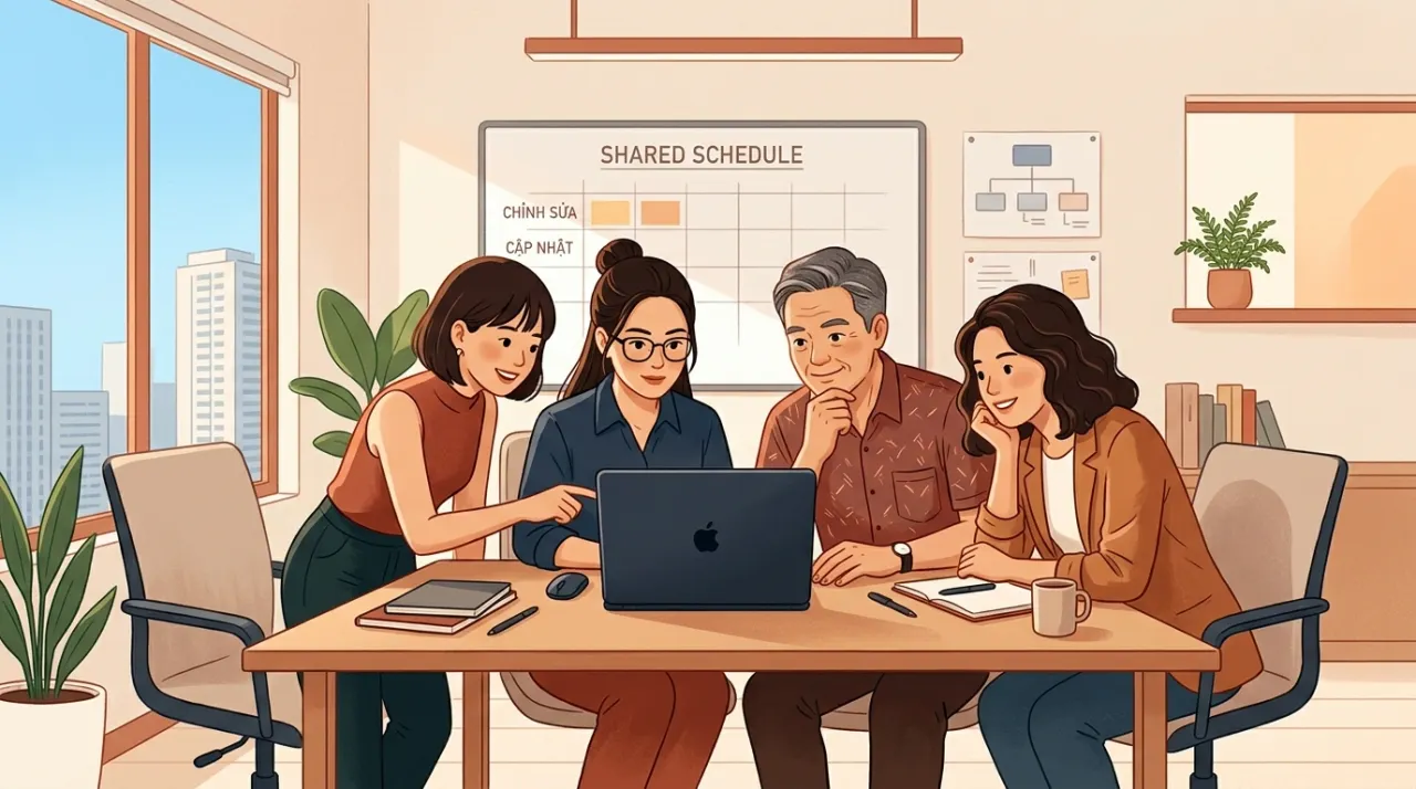 Người đi làm kiểm tra lịch nghỉ Tết 2027 tại nơi làm việc