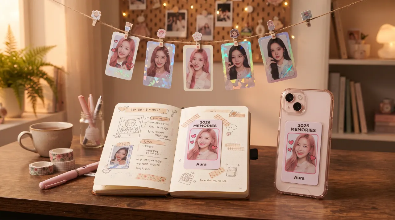 Card bo góc được dán vào sổ tay, kẹp vào ốp điện thoại và treo trên dây trang trí bàn học