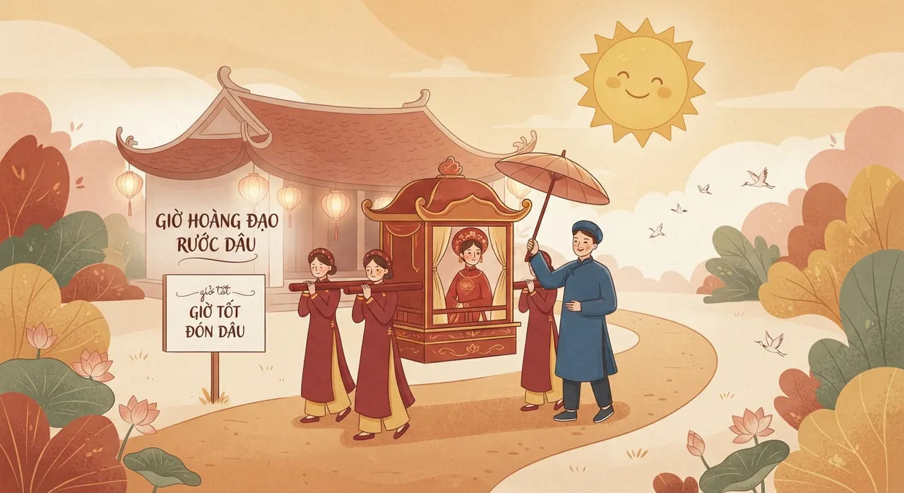 giờ hoàng đạo rước dâu giờ tốt đón dâu