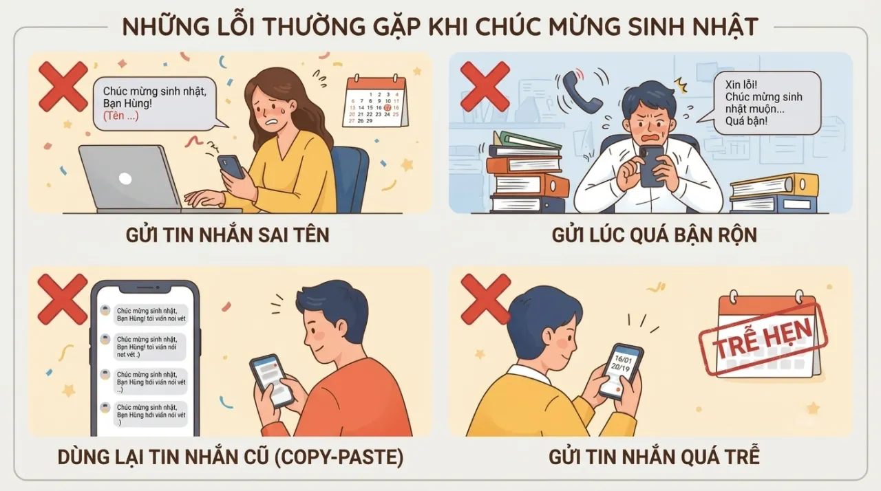 Những sai lầm thường gặp khi chúc sinh nhật người yêu