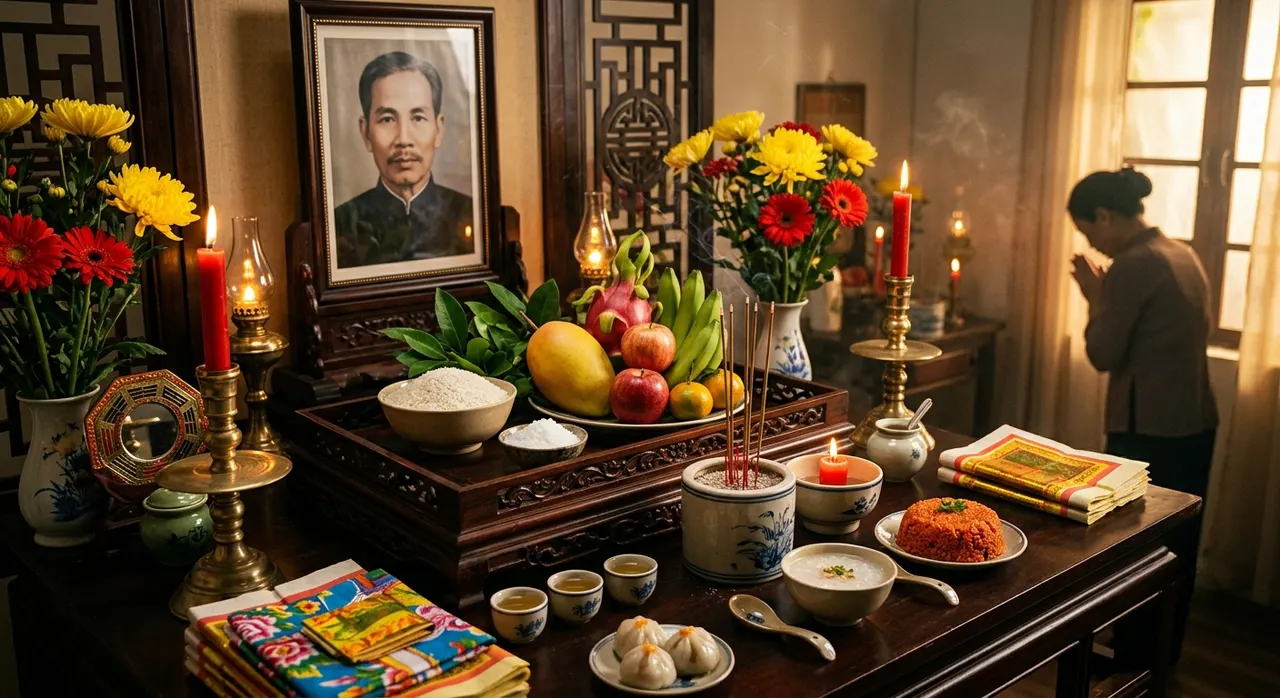 mâm cúng Rằm tháng 7 truyền thống