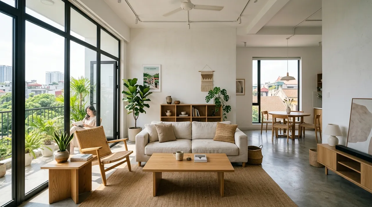 Không gian sống thoáng đãng giúp khí lưu thông tốt