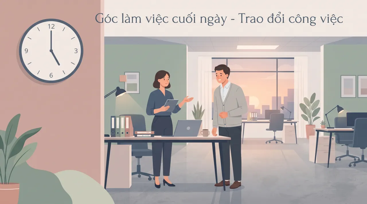 Minh họa từ chối giao việc ngoài giờ ở nơi công sở