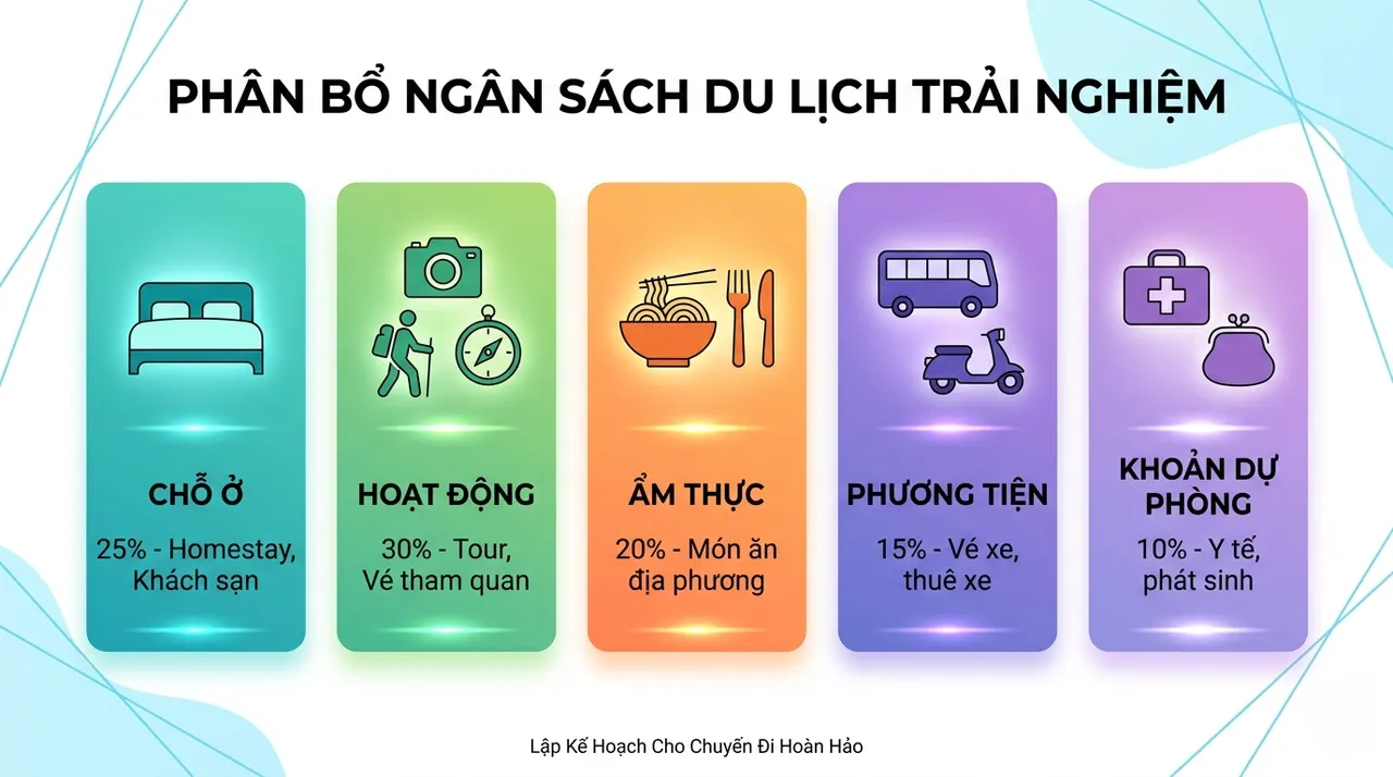 Phân bổ ngân sách cho chuyến du lịch trải nghiệm