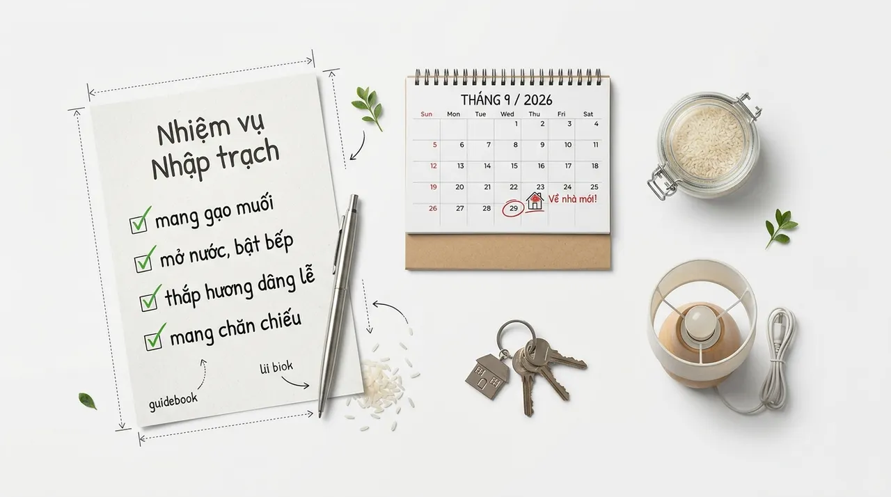 checklist tân gia nhập trạch 2026