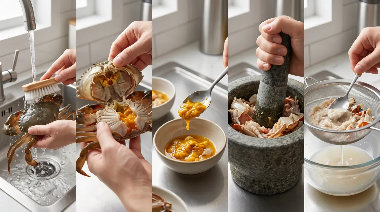 sơ chế cua đồng đúng cách