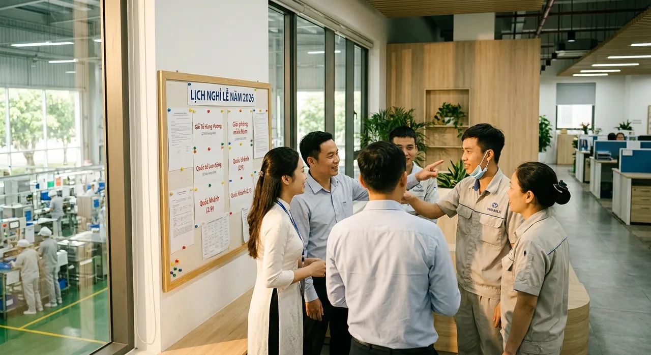 Nhân viên văn phòng và công nhân cập nhật lịch nghỉ lễ Quốc khánh 2/9