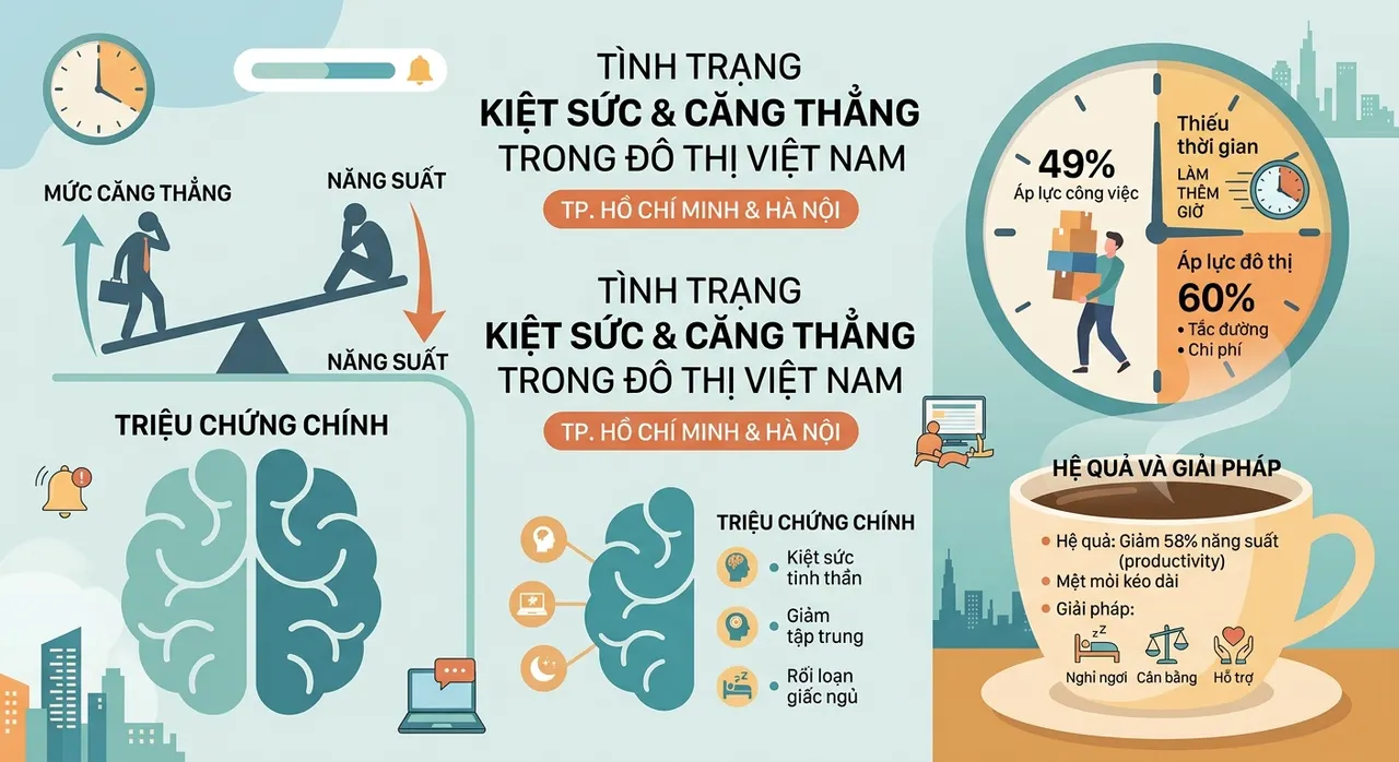 Thống kê về sự kiệt sức và căng thẳng trong cuộc sống đô thị 2026