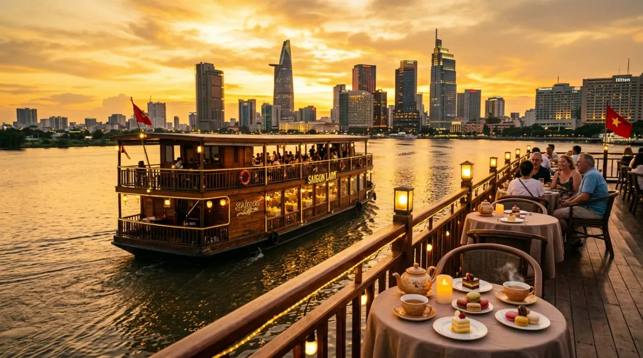 Tour trà chiều ngắm hoàng hôn trên sông Sài Gòn