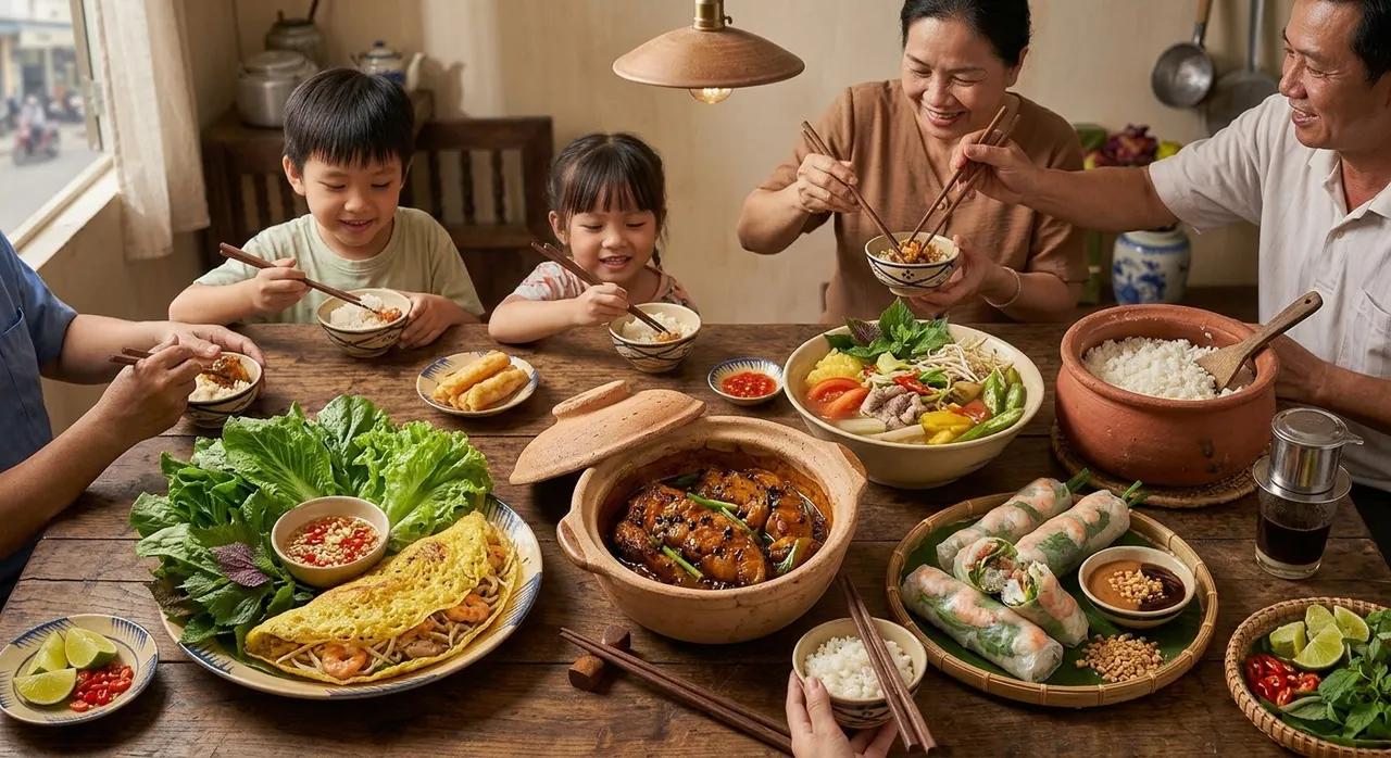 Bữa tiệc ẩm thực miền Nam với bánh xèo và cá kho tộ