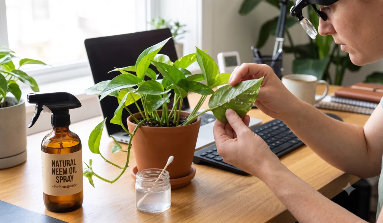 Phương pháp xử lý sâu bệnh tự nhiên cho cây văn phòng