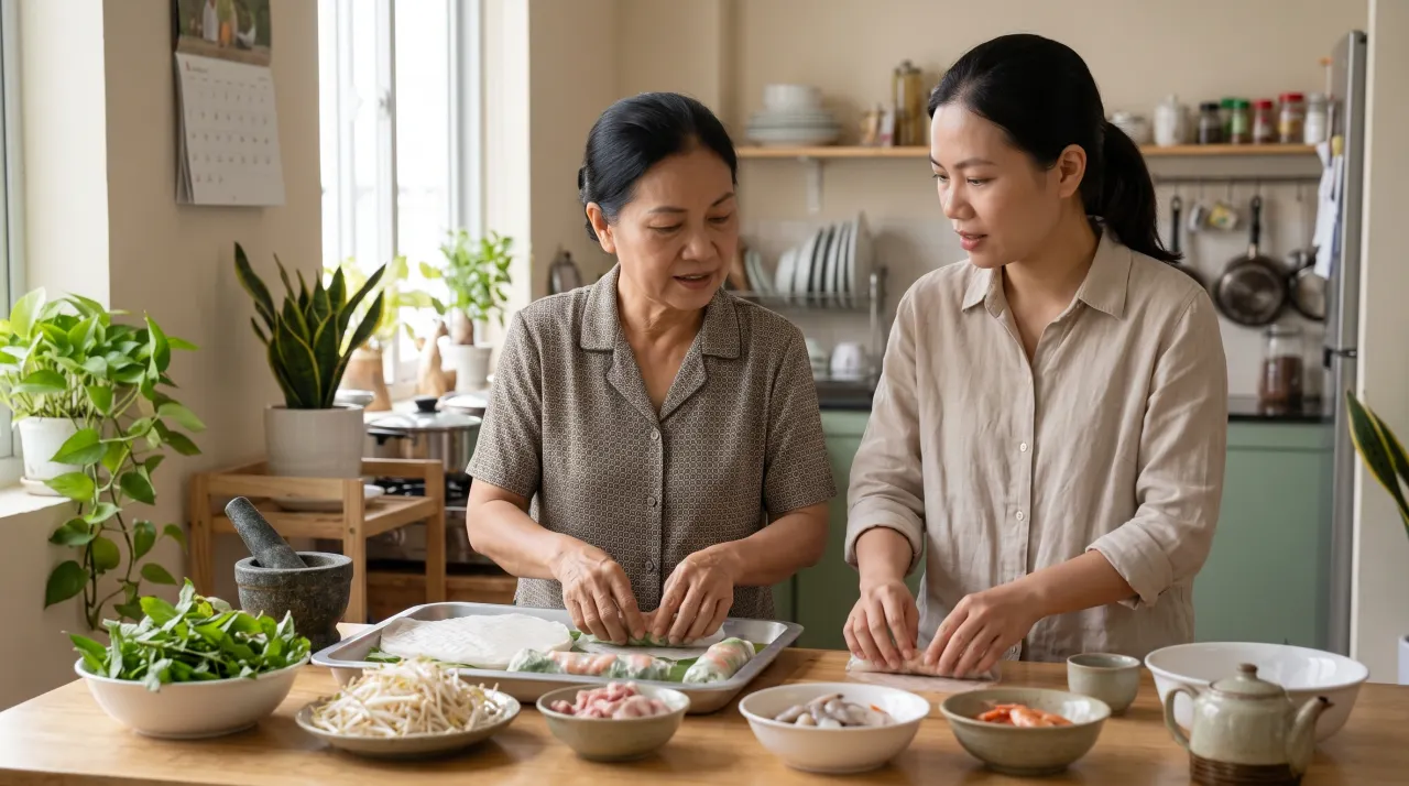 Bà nội và nàng dâu cùng nấu bếp với thói quen khác nhau