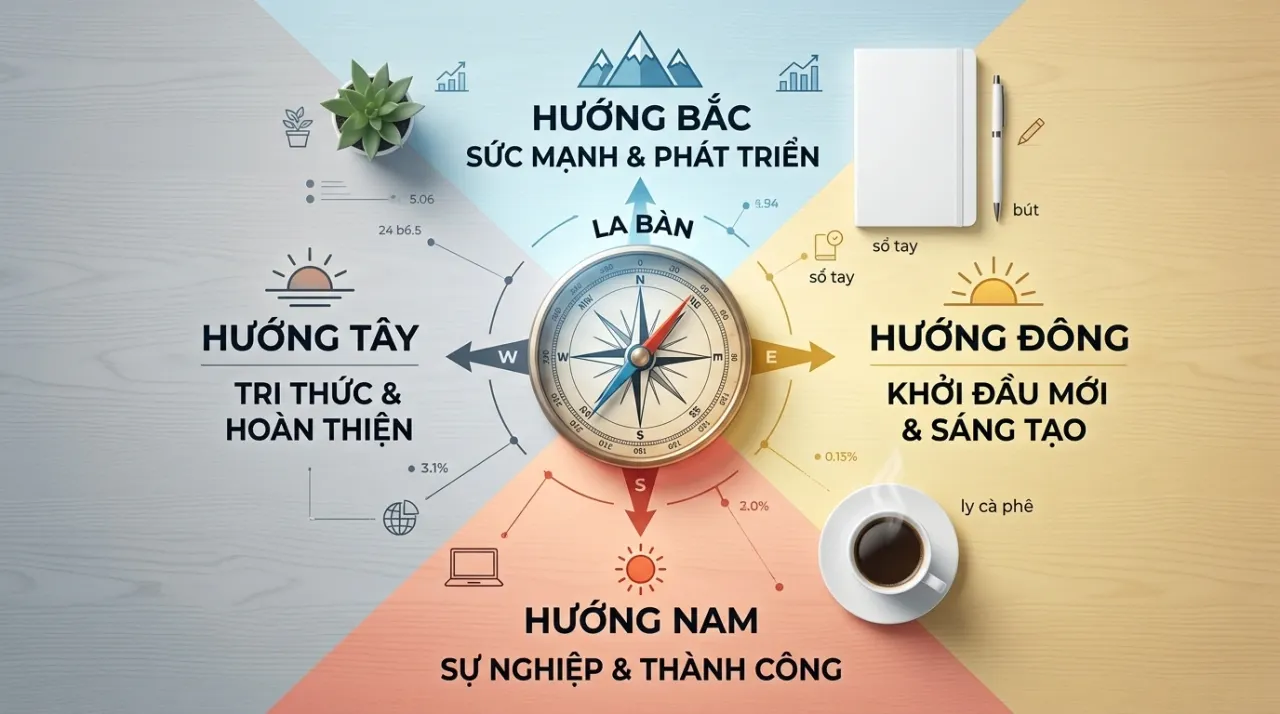 bảng tra cứu hướng bàn làm việc 12 con giáp