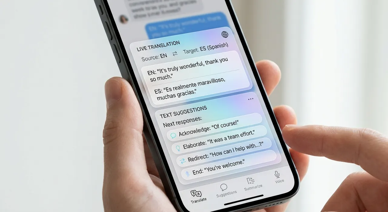 Trợ lý AI trên smartphone giúp dịch và gợi ý văn bản