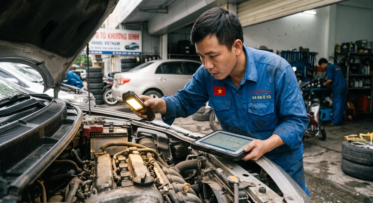 Kiểm tra tổng thể động cơ và hệ thống xe cũ