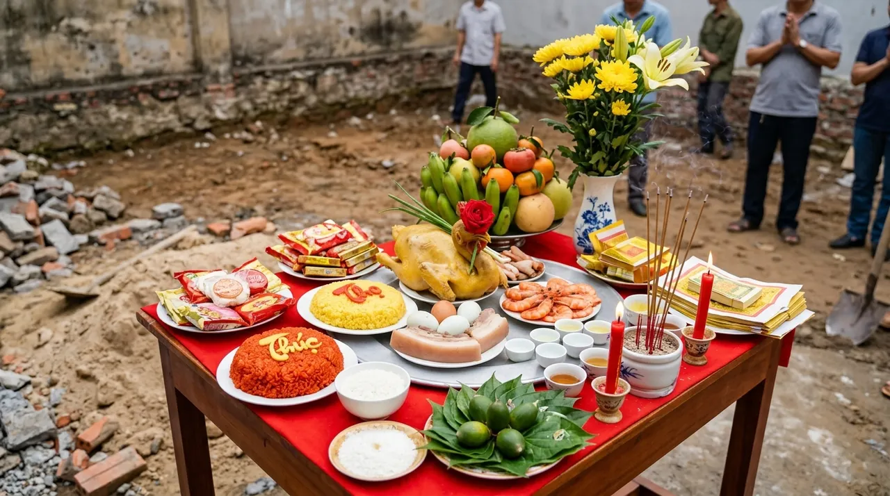 lễ động thổ mượn tuổi làm nhà