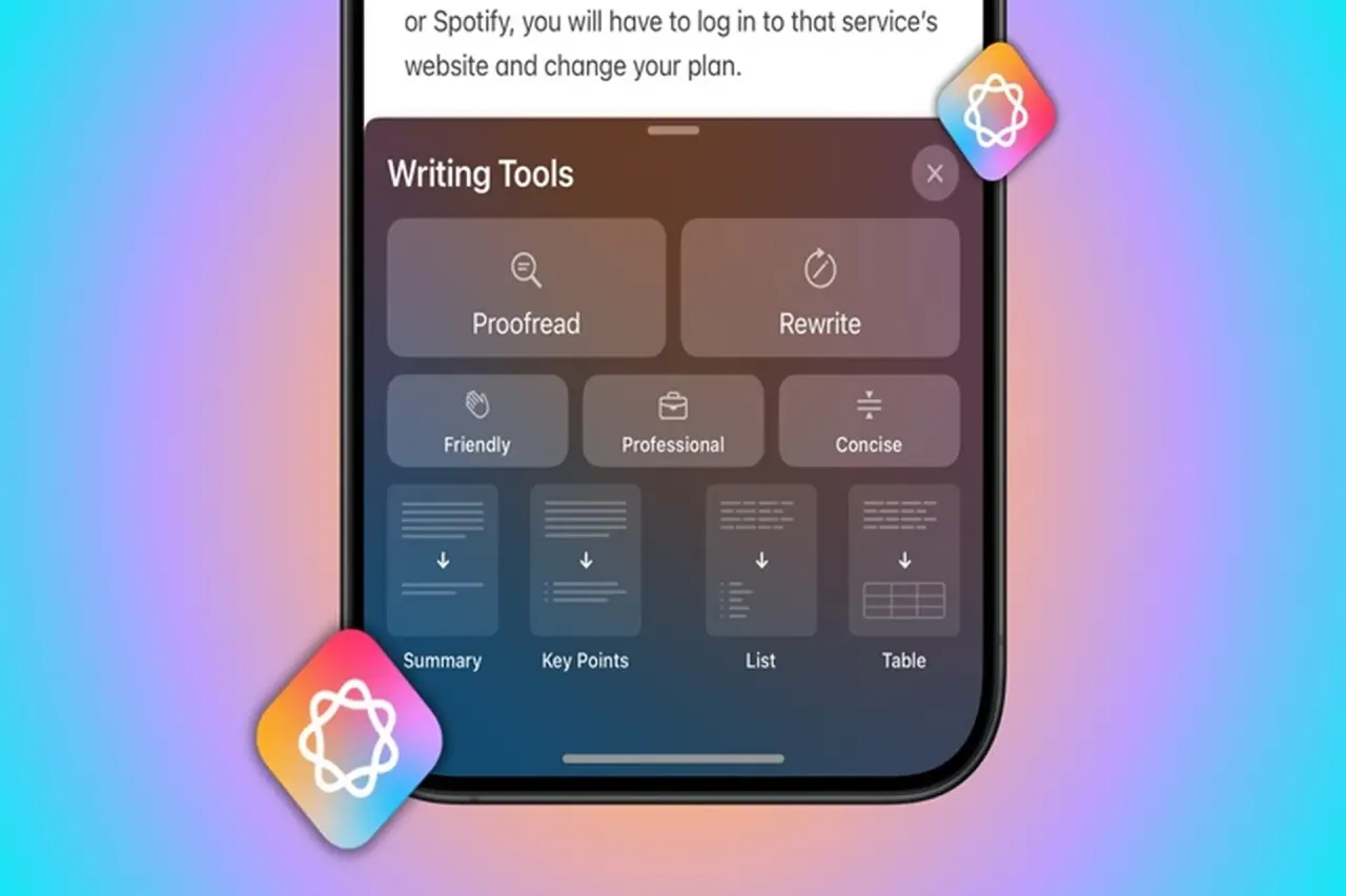 Công cụ viết Apple Intelligence trên iPhone tiếng Việt