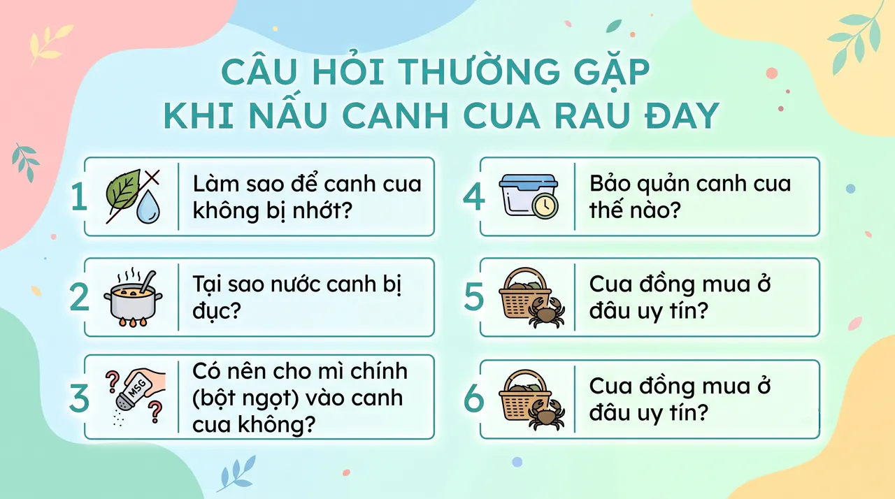 giải đáp thắc mắc nấu canh cua