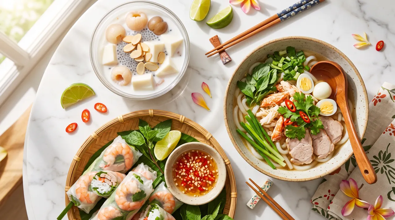 Ba món đặc sản mùa hè miền Nam: chè khúc bạch, gỏi cuốn tôm thịt, bánh canh cua