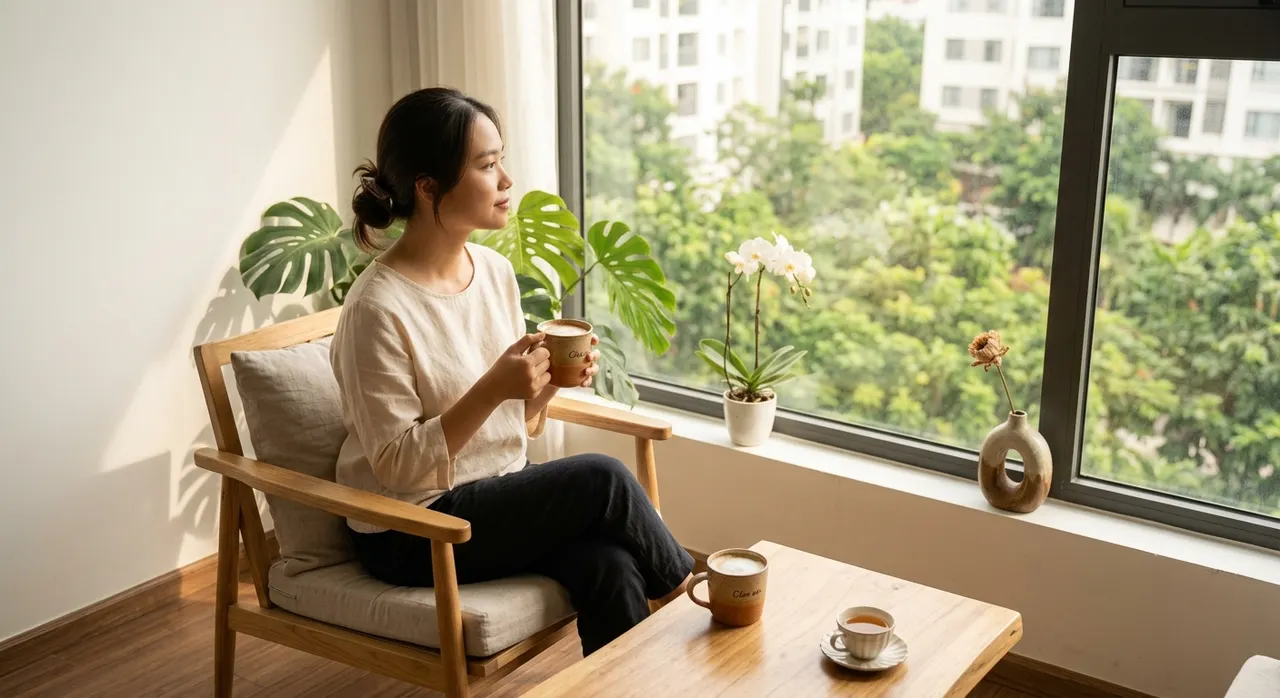 Người Việt tận hưởng khoảnh khắc yên bình với tách cà phê buổi sáng