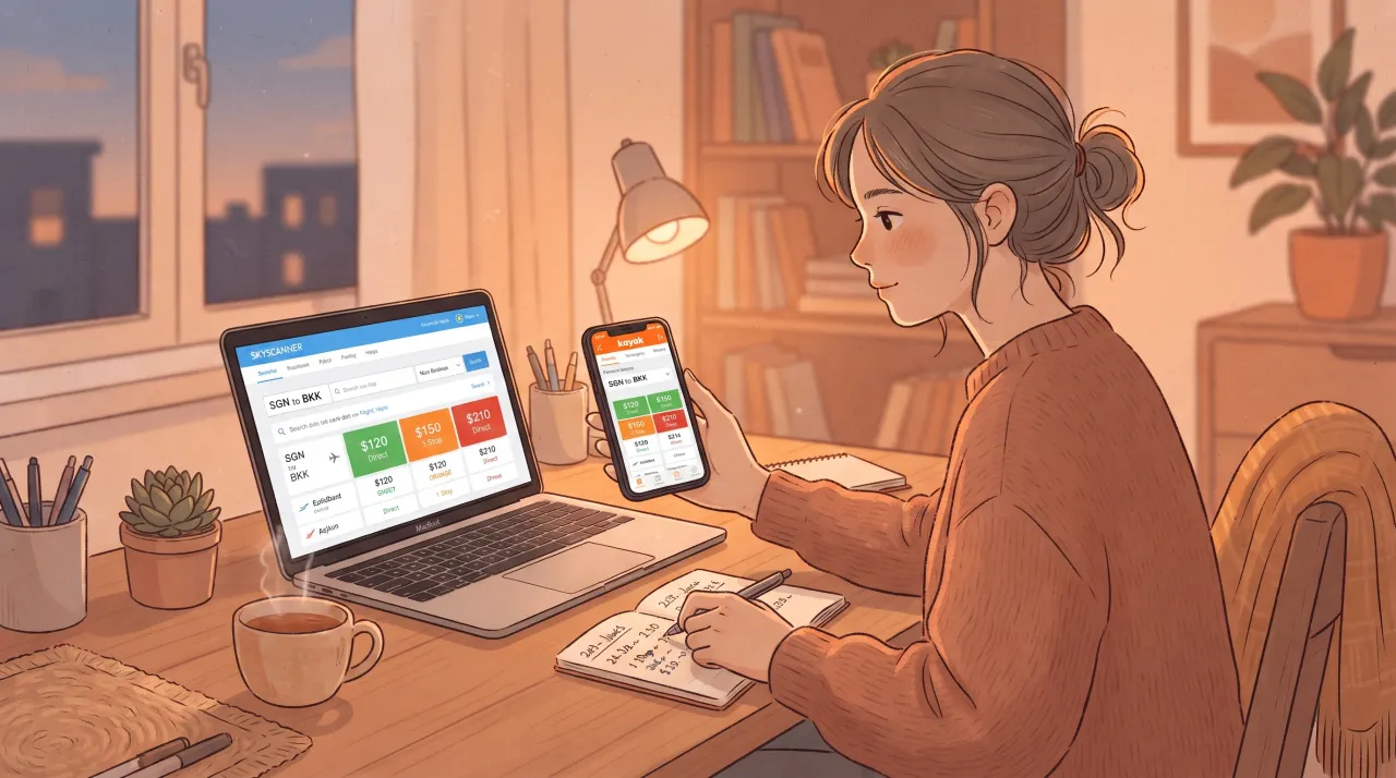 So sánh giá vé máy bay Tết giữa các hãng trên nhiều trang