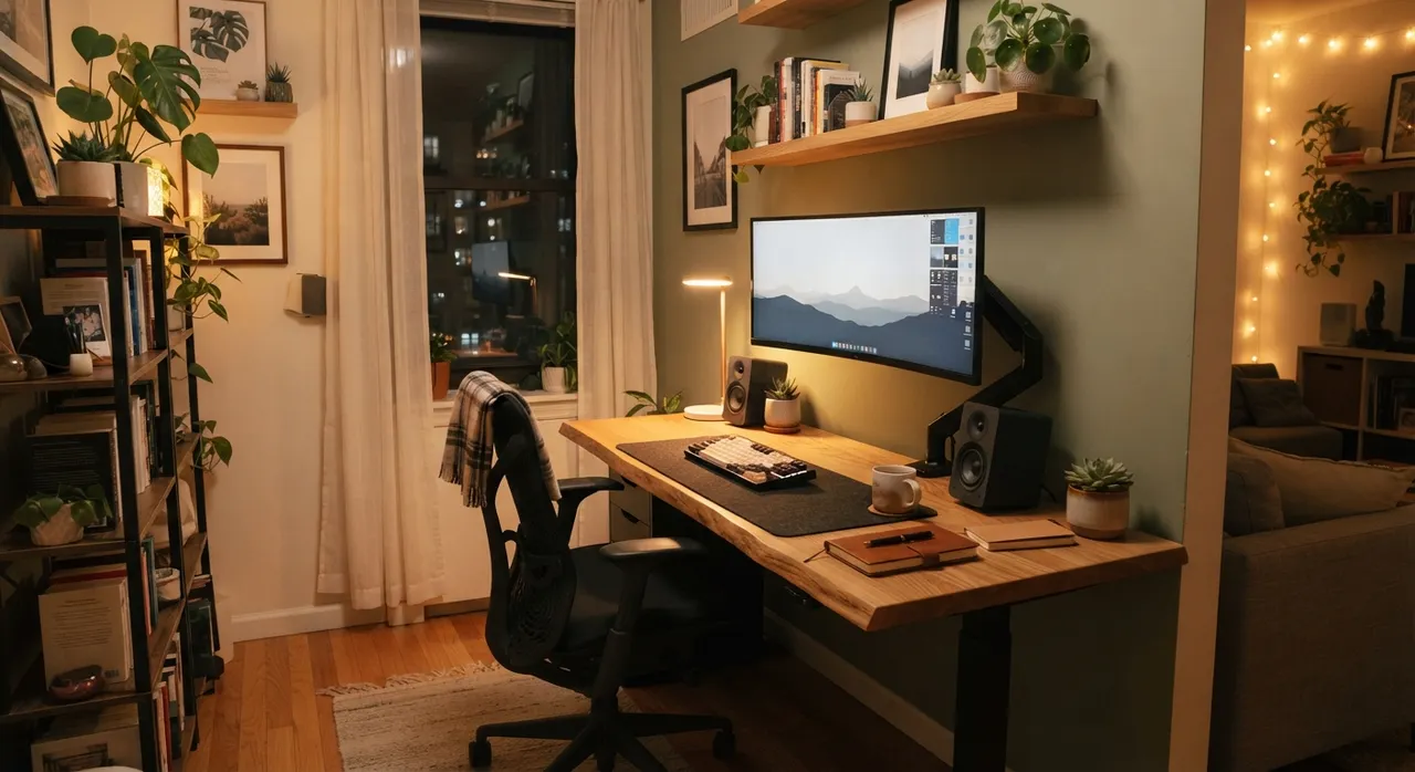 Góc làm việc tại nhà đẹp và ergonomic cho freelancer
