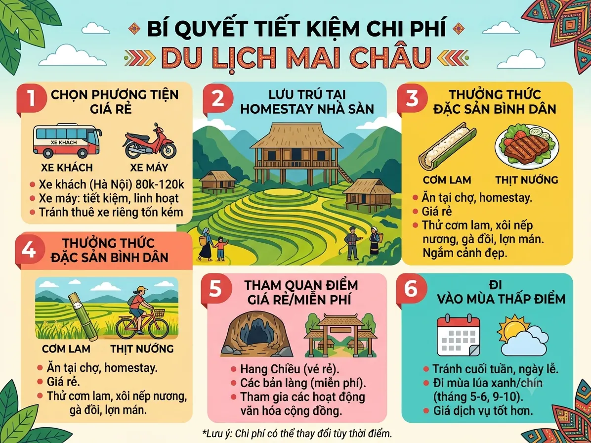 Bí quyết tiết kiệm chi phí du lịch Mai Châu