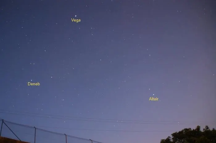 Sao Vega và Altair hai bên dải Ngân Hà