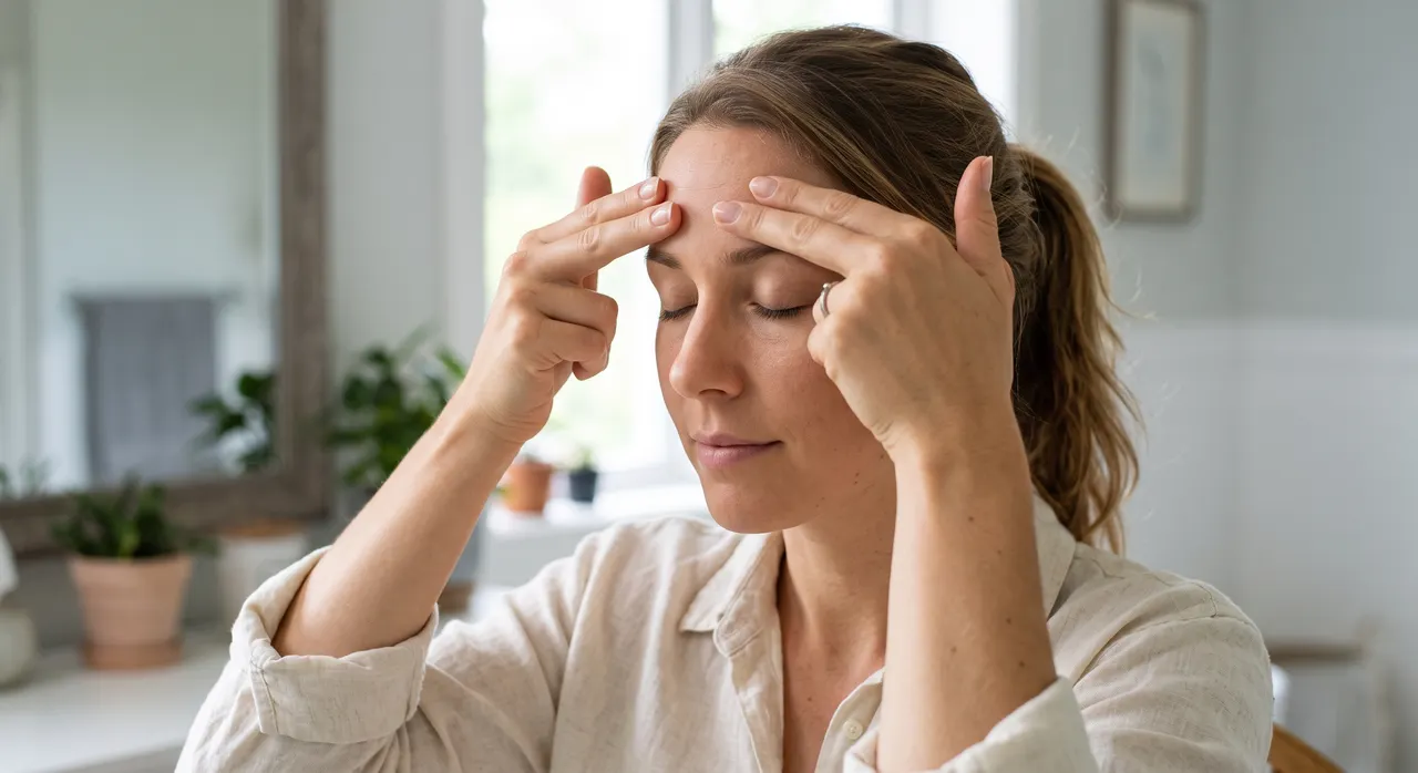 Bài tập face yoga làm phẳng nếp nhăn trán