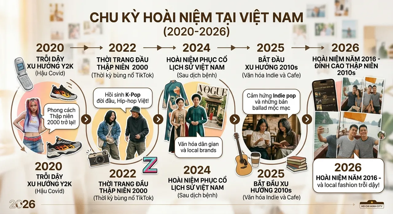 Chu kỳ hoài niệm của giới trẻ qua các thập kỷ