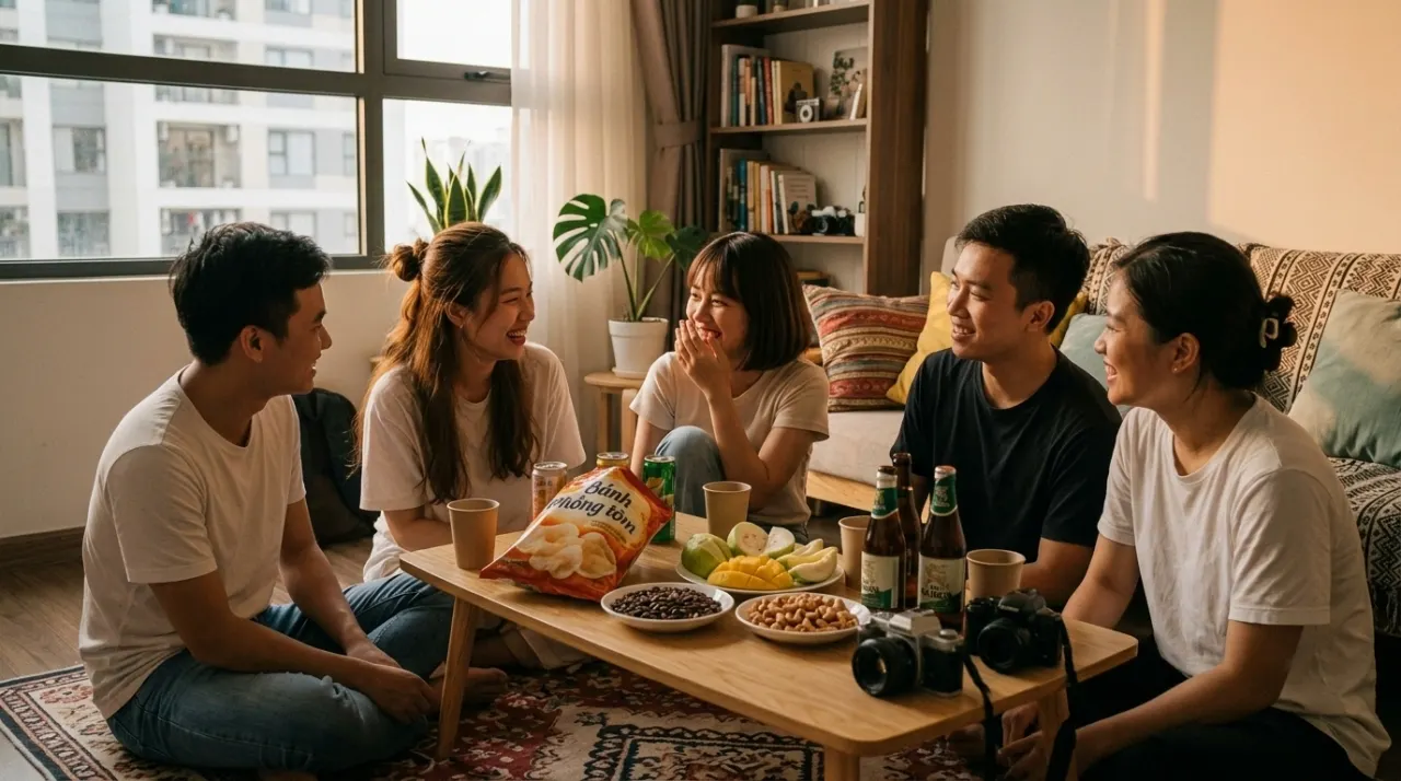 Nhóm bạn tụ họp tổ chức ngày 20/10