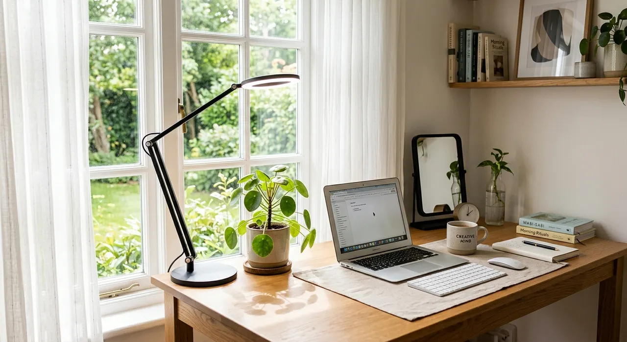 Góc học tập cạnh cửa sổ tận dụng ánh sáng tự nhiên