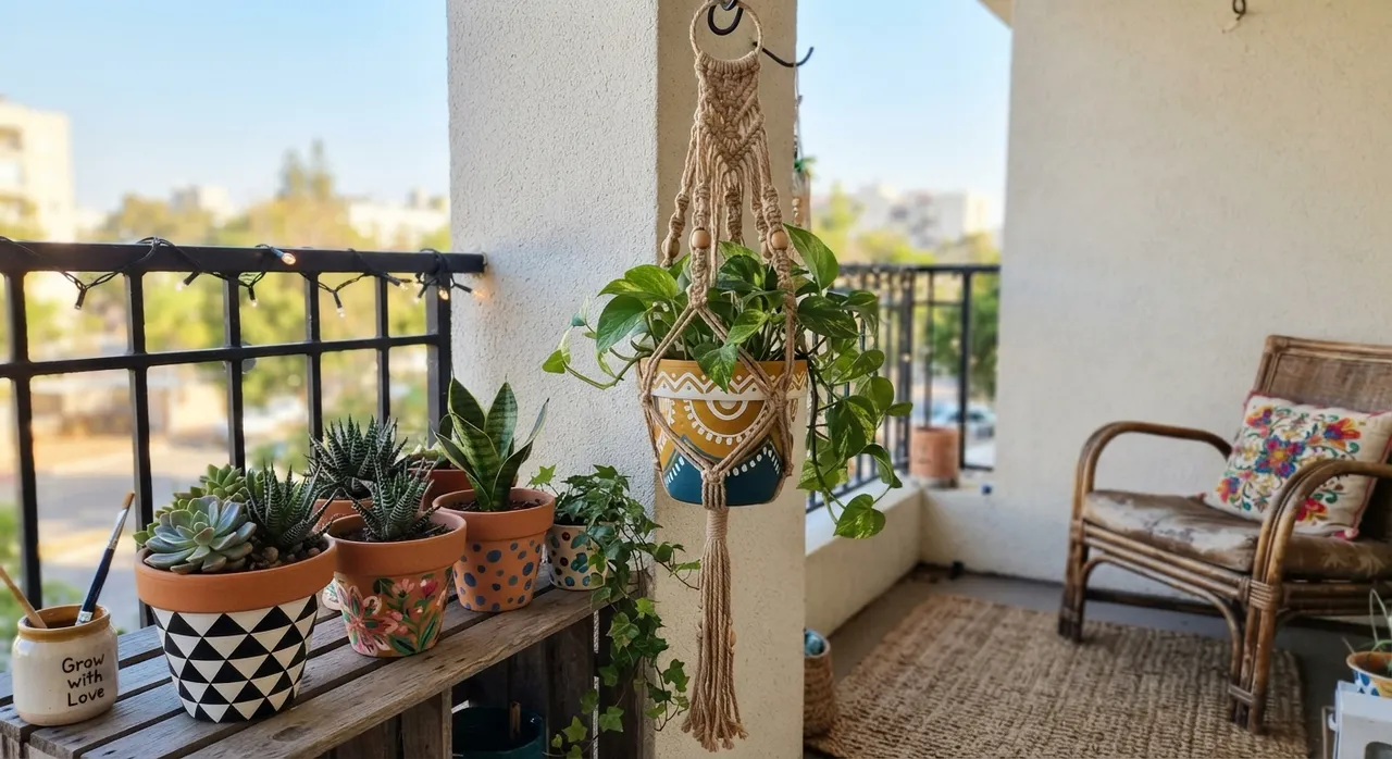 Đồ decor tự làm trên ban công