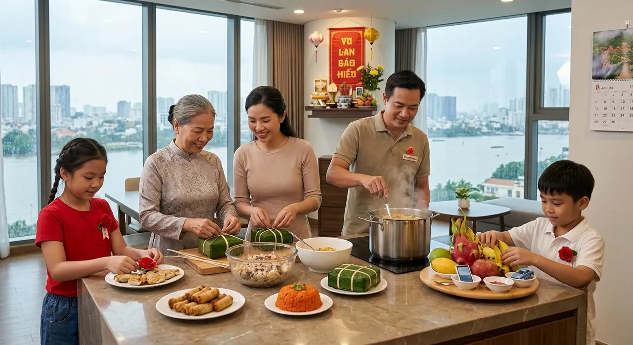 chuẩn bị mâm cúng Rằm tháng 7