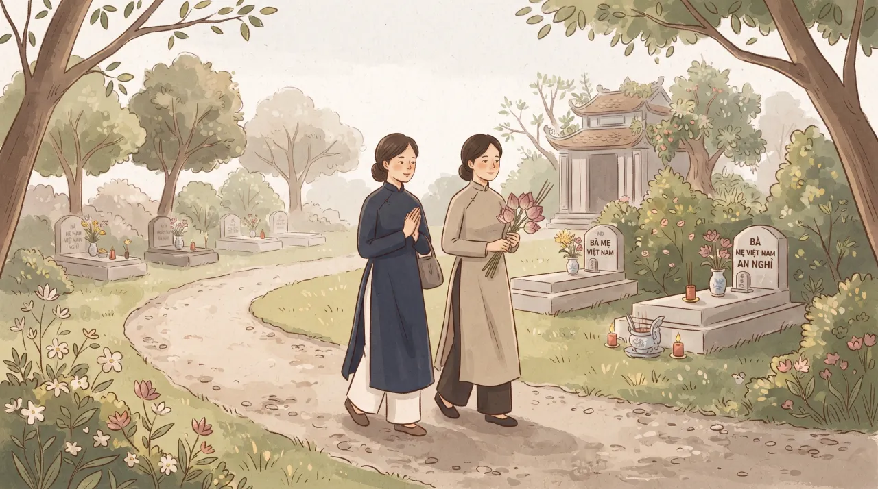 Trang phục kín đáo nhã nhặn khi đi lễ và viếng mộ