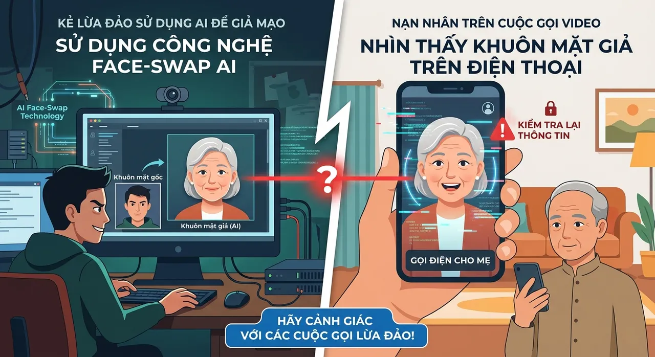 kịch bản deepfake mạo danh người thân, nhân viên ngân hàng