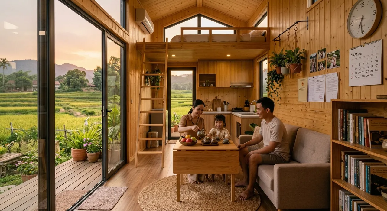 Gia đình Việt Nam sống trong nhà siêu nhỏ