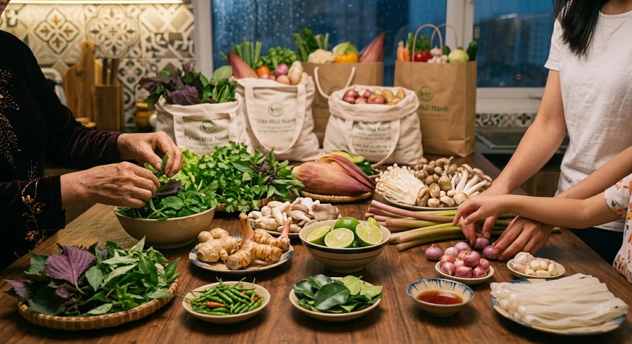 Chuẩn bị nguyên liệu nấu ăn cho ngày lễ