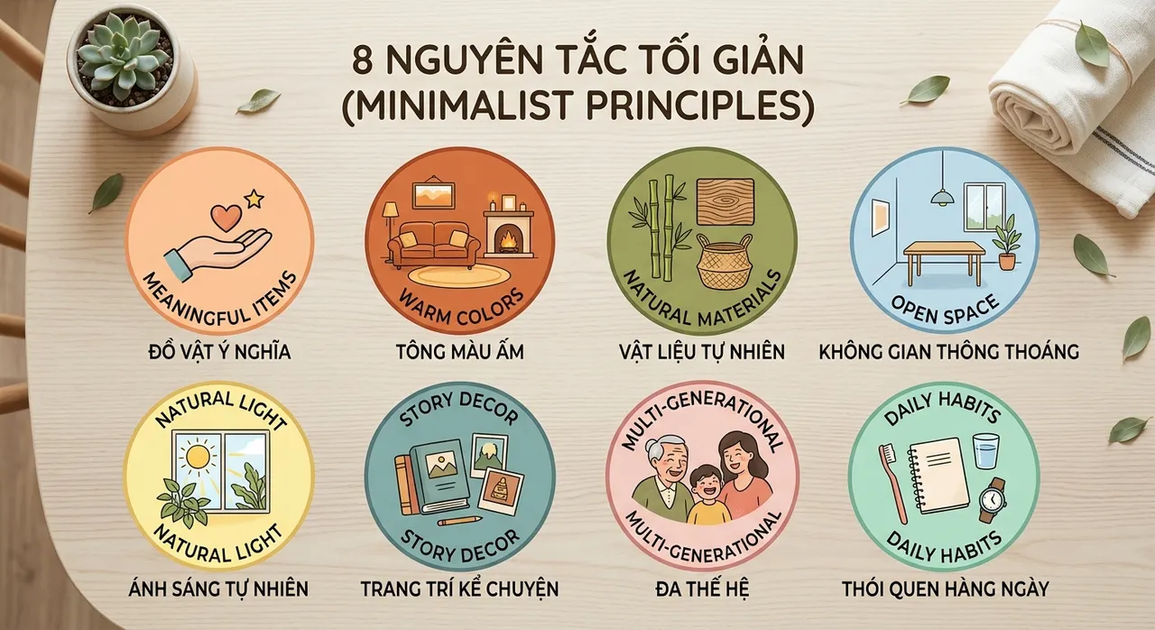 Tổng hợp 8 nguyên tắc Minimalist 2026