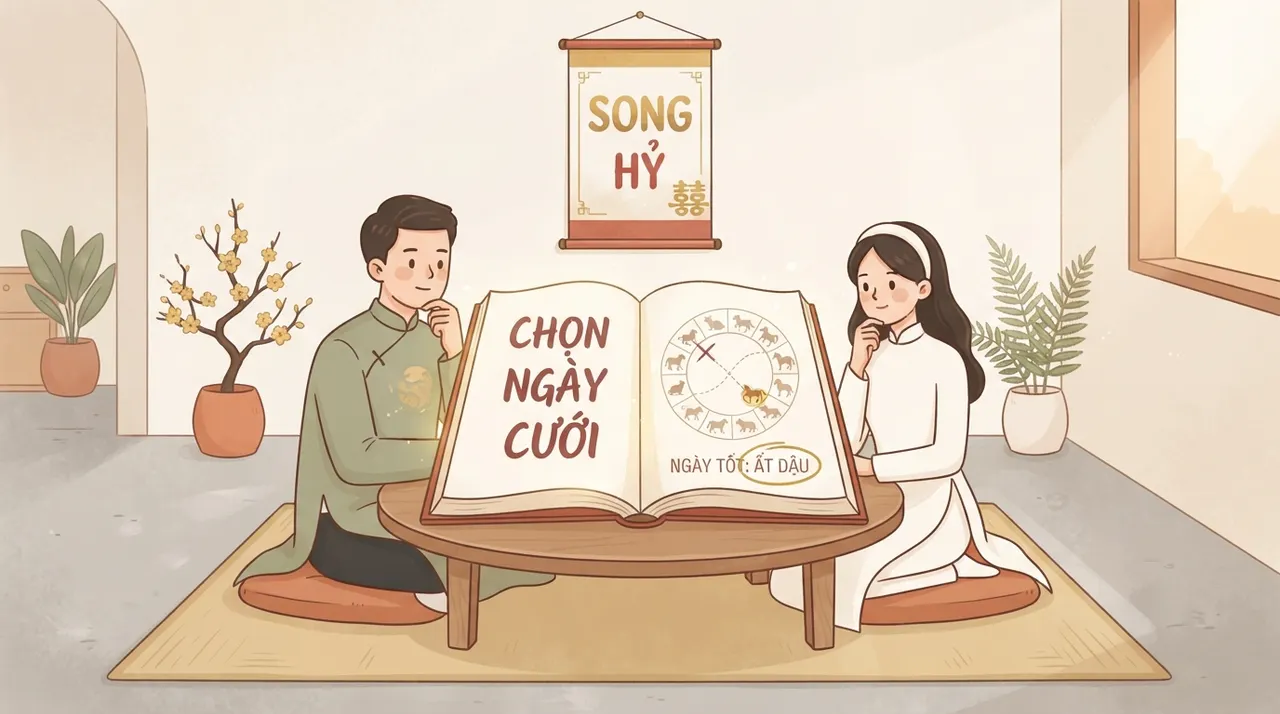 cách chọn ngày cưới theo tuổi vợ chồng địa chi xung