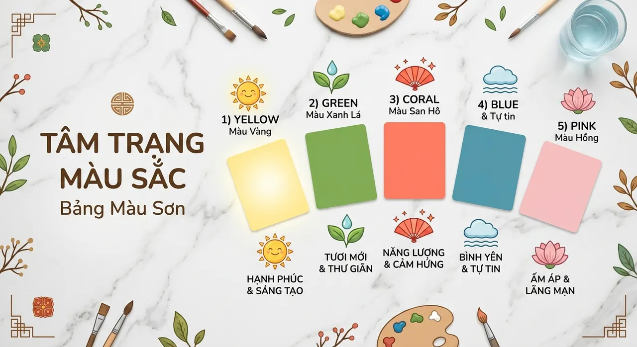Bảng màu sắc và tác động cảm xúc trong nội thất