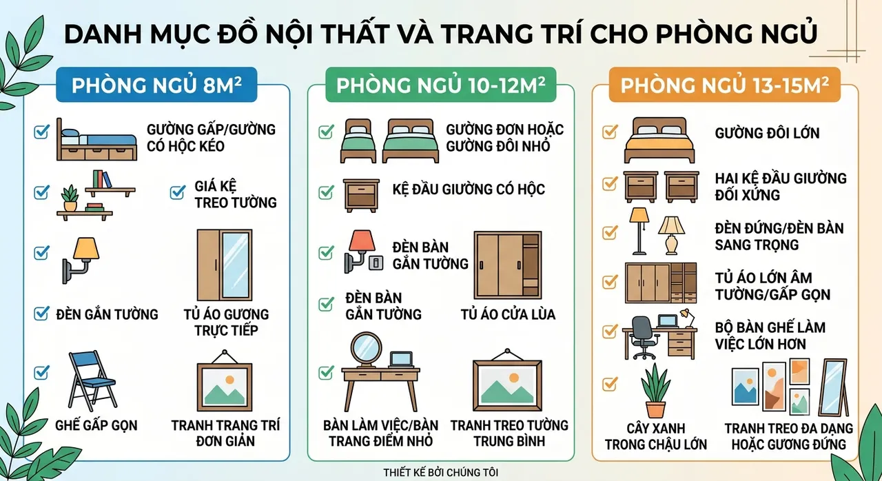 Checklist decor phòng ngủ nhỏ theo từng diện tích