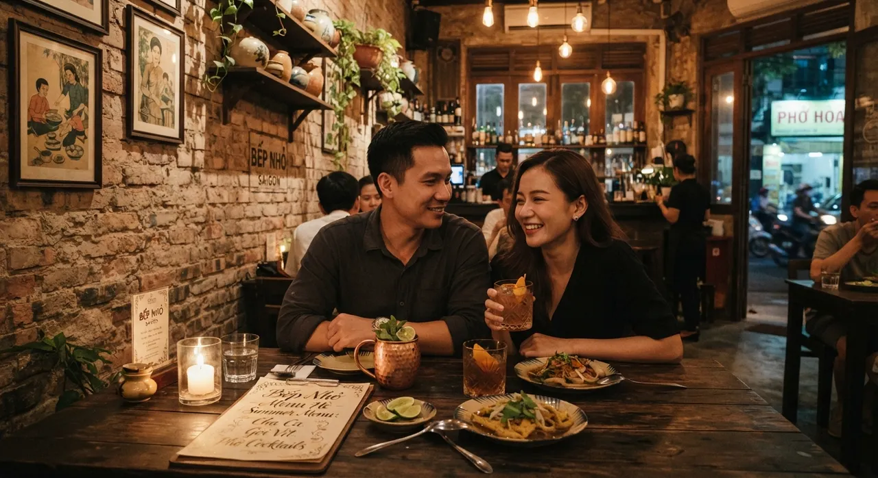 Bistro phong cách casual luxury tại TP.HCM với không gian ấm áp và menu theo mùa