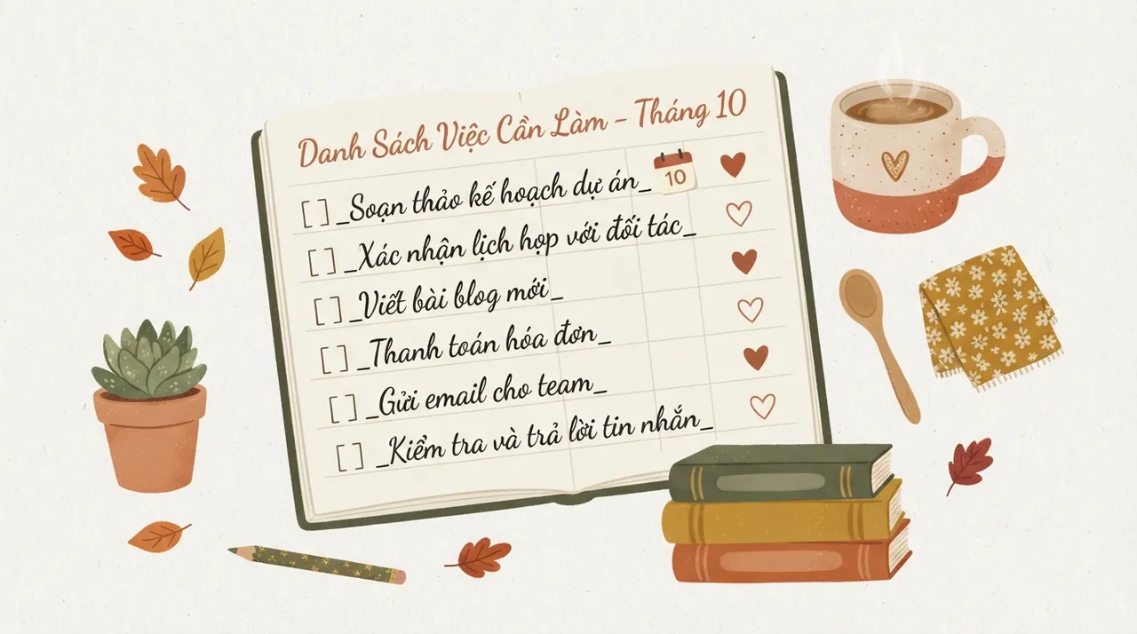Minh họa checklist tóm tắt về cuffing season