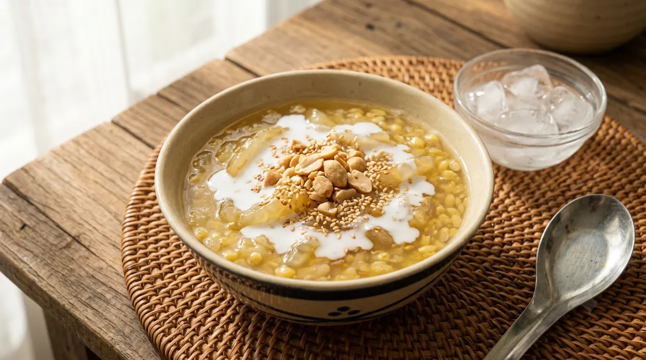 chè bưởi thành phẩm với nước cốt dừa béo ngậy