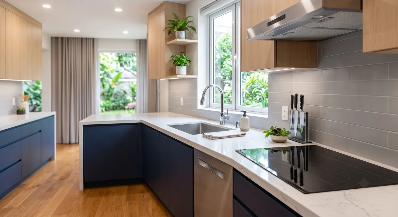 Nhà bếp sạch sẽ gọn gàng